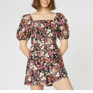 Princess Highway x ModCloth Natalie Puff Sleeve Playsuit Floral Romper Size 12
